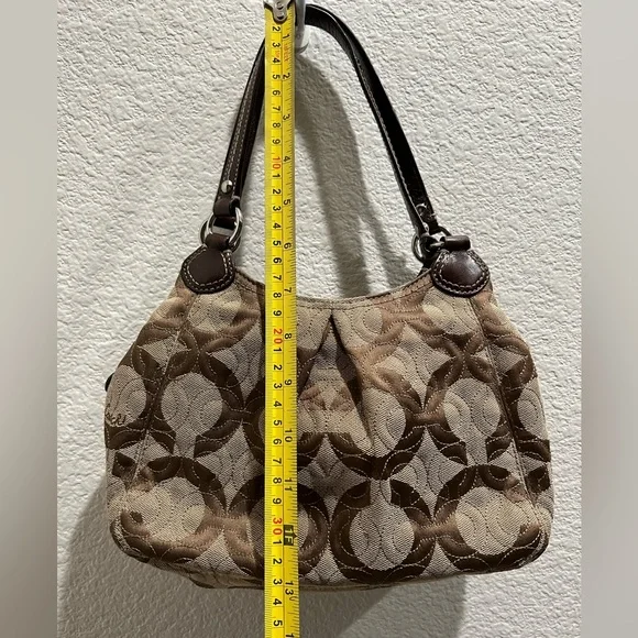 Coach Hand Bag D0982-42949 Brown/Tan with Lilac inside lining Like new - Picture 11 of 12